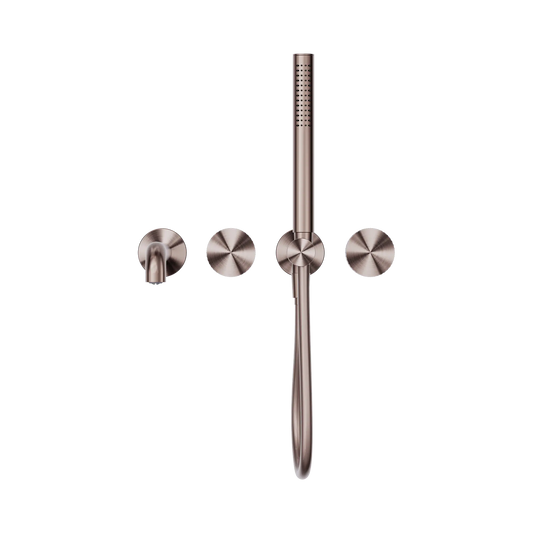 Opal Progressive Shower System Separate Plate With Spout 250mm Brushed Bronze