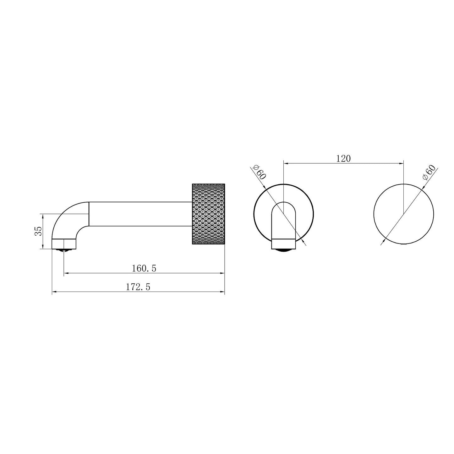 Opal Progressive Wall Basin/Bath Set 160mm Trim Kits Only Brushed Bronze