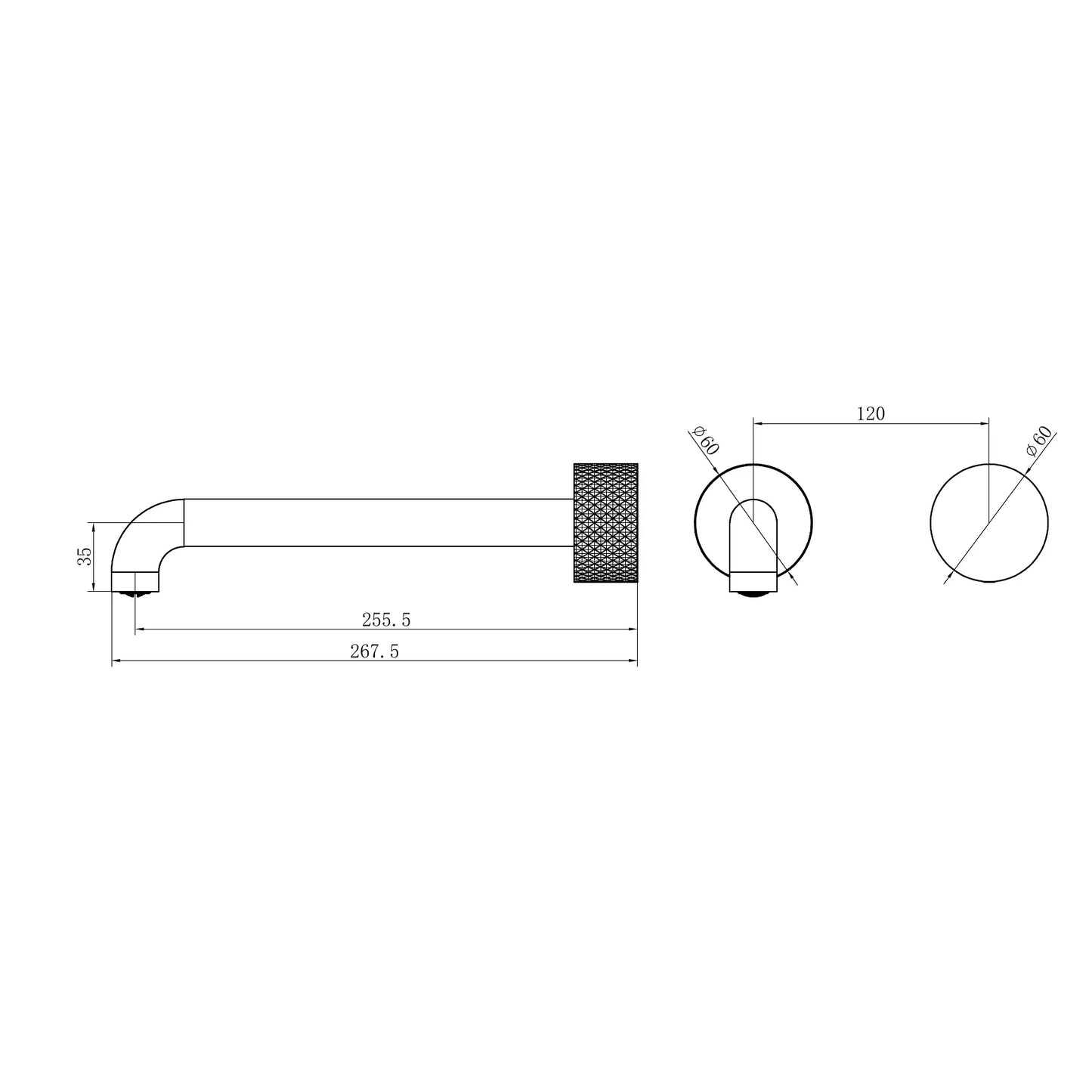 Opal Progressive Wall Basin/Bath Set 260mm Trim Kits Only Brushed Nickel