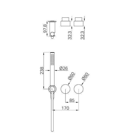Kara Progressive Shower System Separate Plate Trim Kits Only Brushed Nickel