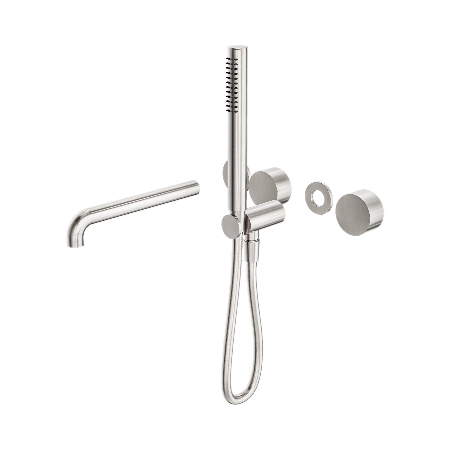 Kara Progressive Shower System Separate Plate With Spout 230mm Trim Kits Only Brushed Nickel