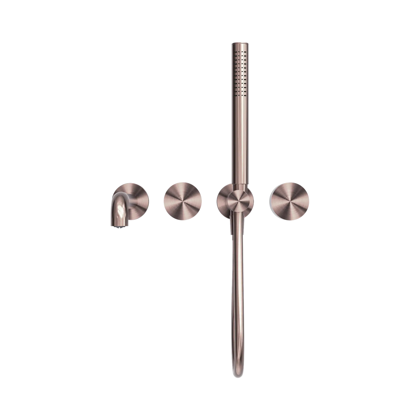 Kara Progressive Shower System Separate Plate With Spout 250mm Brushed Bronze