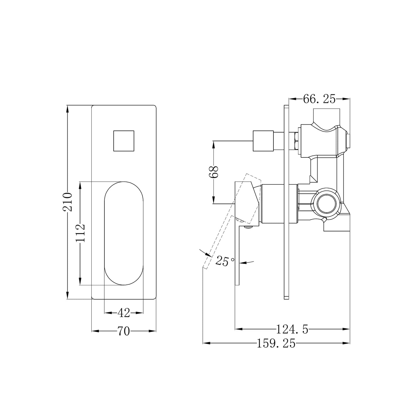 Ecco Shower Mixer With Diverter Chrome