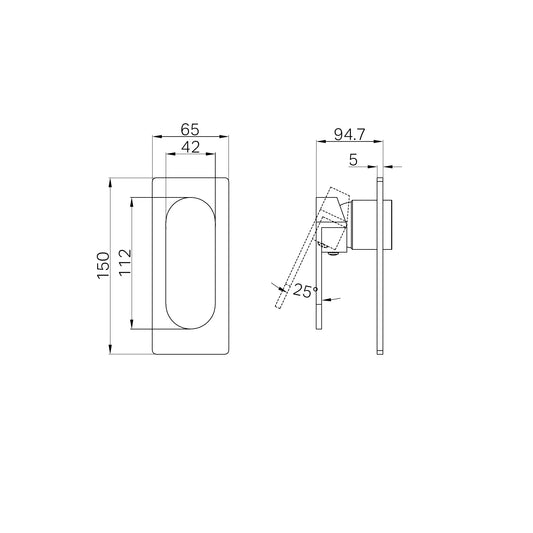 Ecco Shower Mixer Trim Kits Only Brushed Nickel