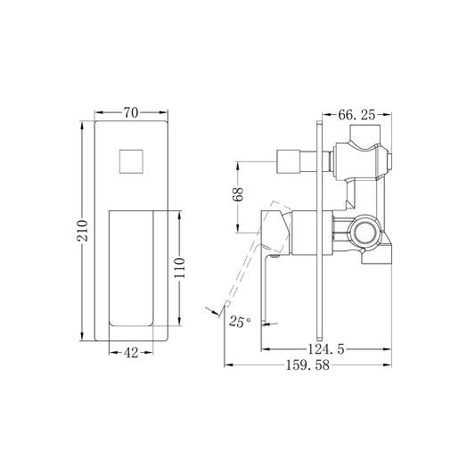 Celia Shower Mixer With Diverter Chrome