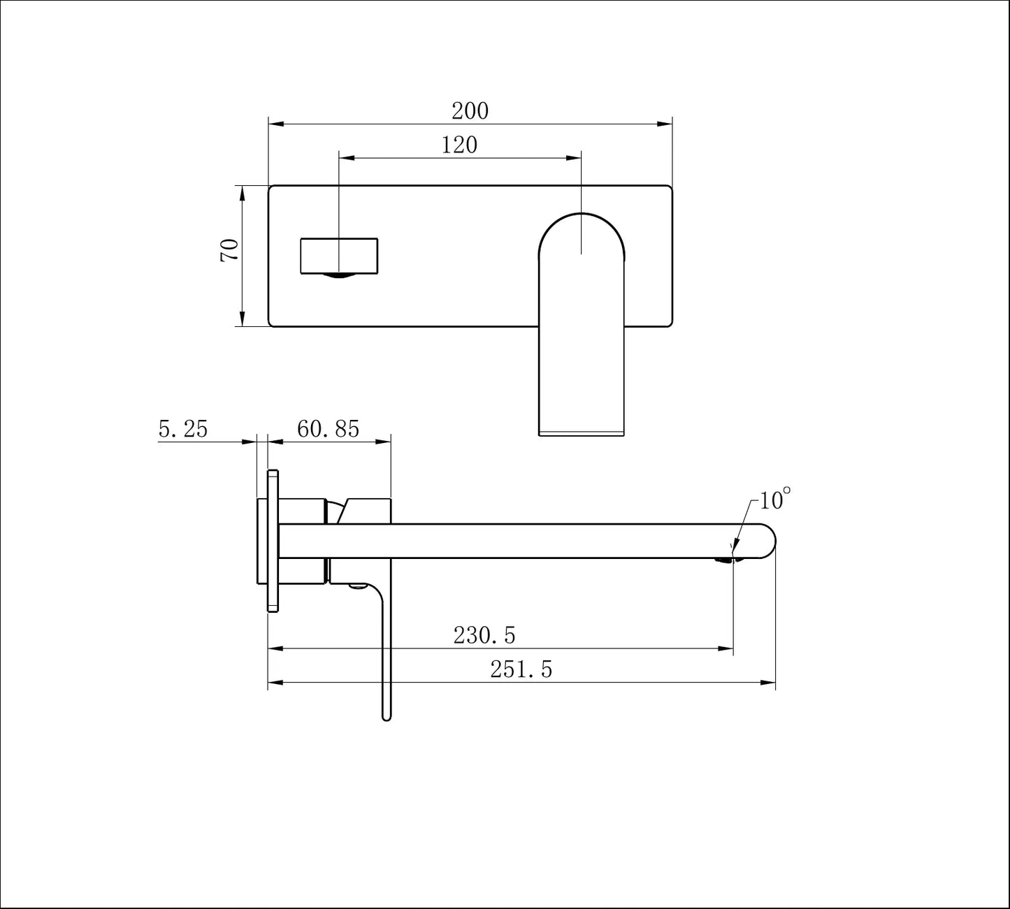 Bianca Wall Basin/Bath Mixer 230mm Trim Kits Only Brushed Bronze