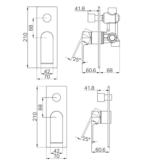 Bianca Shower Mixer With Diverter Brushed Nickel