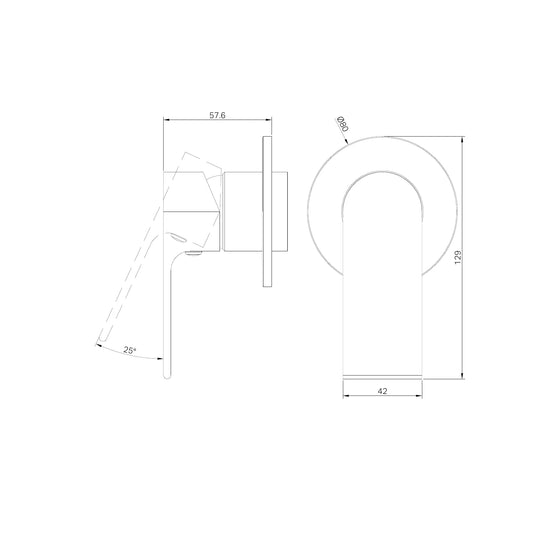 Bianca Shower Mixer 80mm Plate Trim Kits Only Brushed Bronze