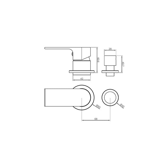 Bianca Shower Mixer With Diverter Separate Back Plate Trim Kits Only Brushed Nickel