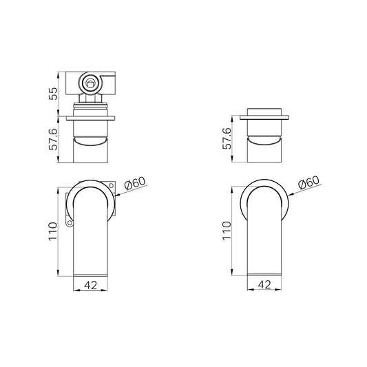 Bianca Shower Mixer 60mm Plate Brushed Nickel