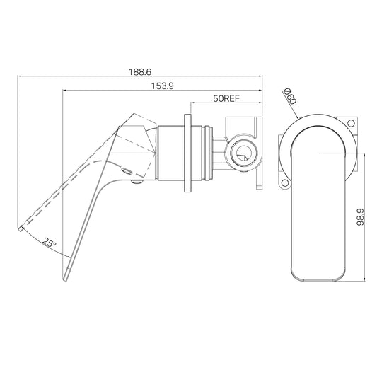 Bianca Care Shower Mixer 60mm Plate Chrome