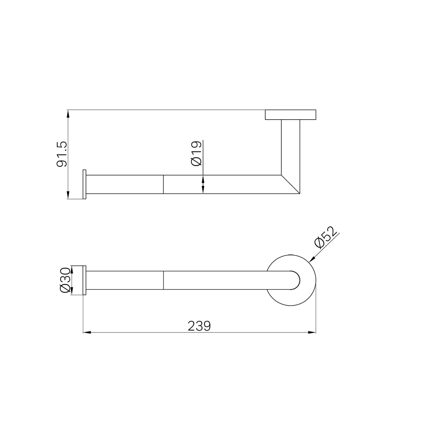 Dolce Hand Towel Rail Chrome