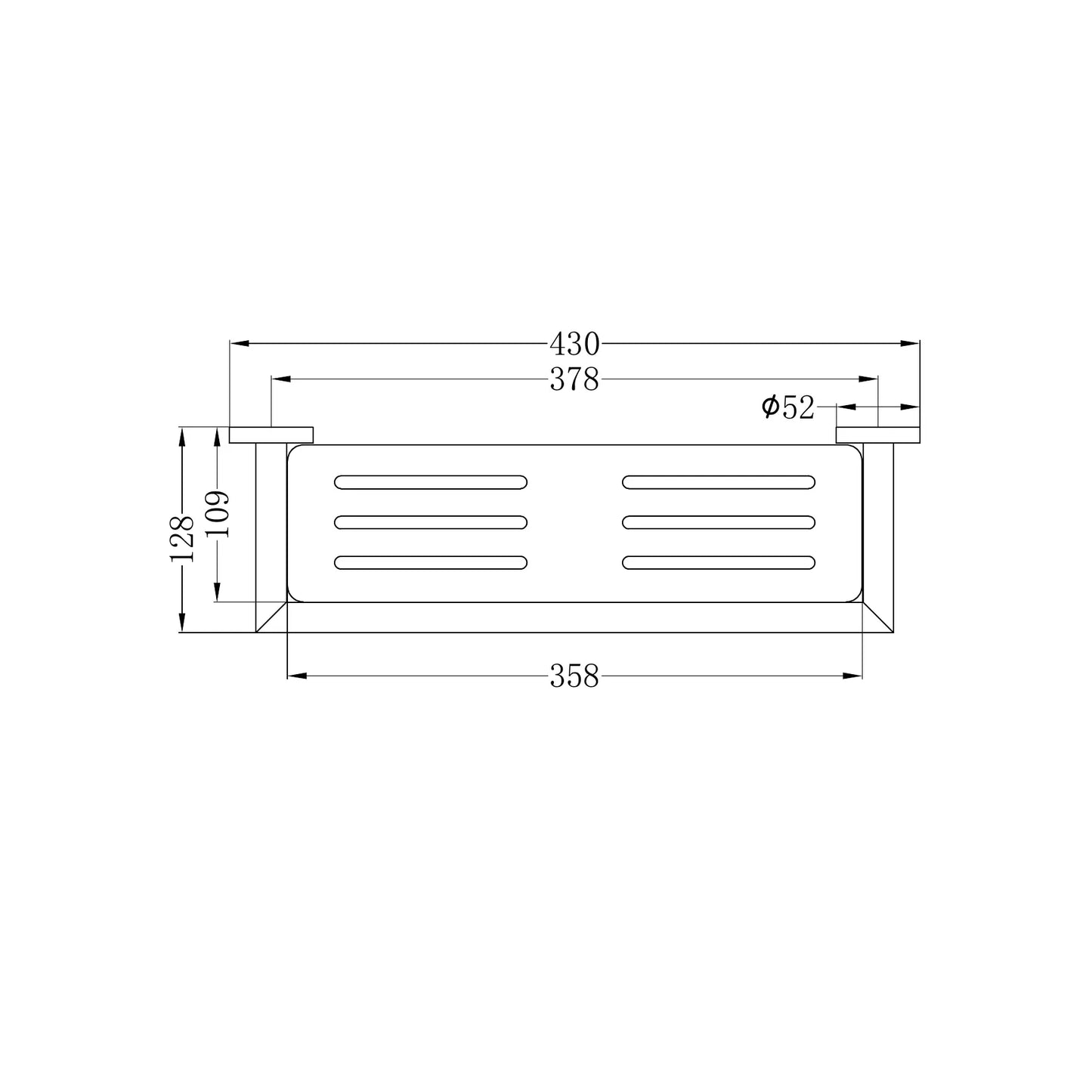 Dolce Metal Shower Shelf Brushed Nickel