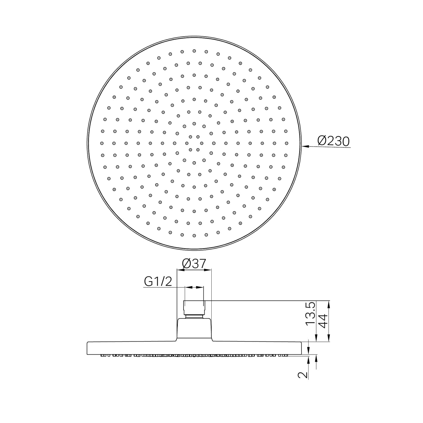 230mm Air Shower Head Brushed Nickel