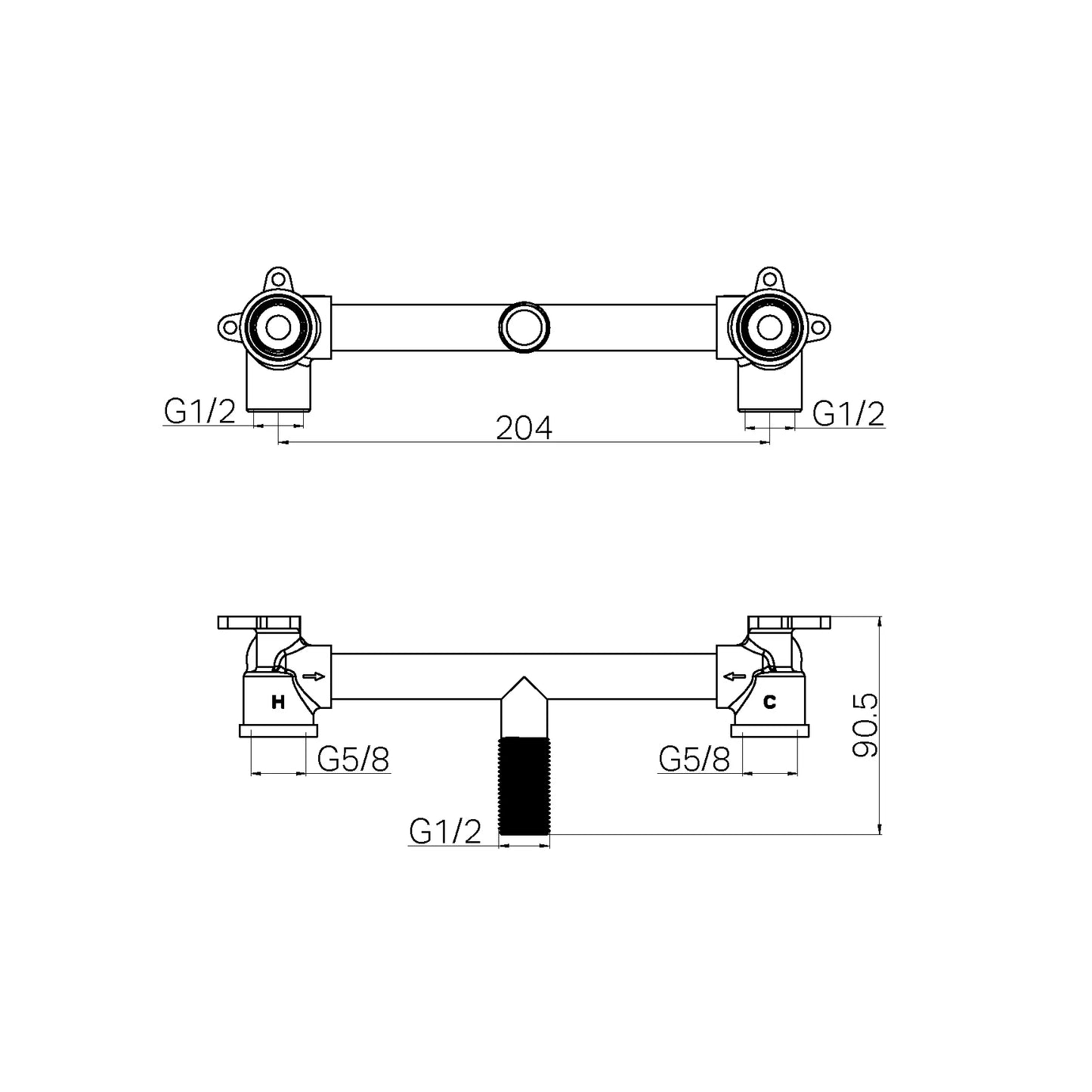 In Wall Basin/Bath Breech For X Plus/York/Kara