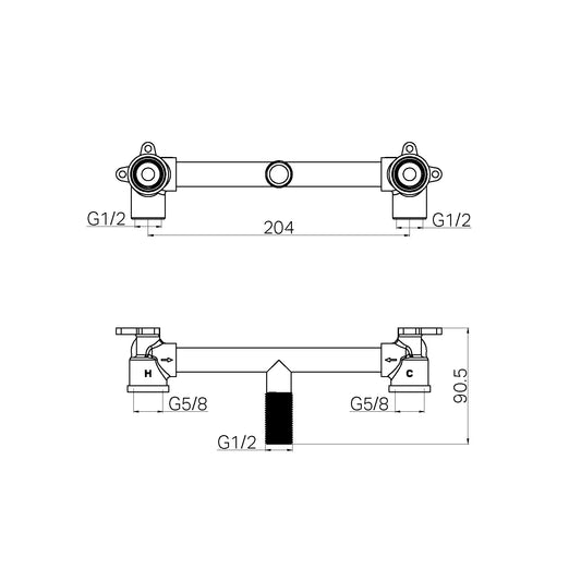 In Wall Basin/Bath Breech For X Plus/York/Kara