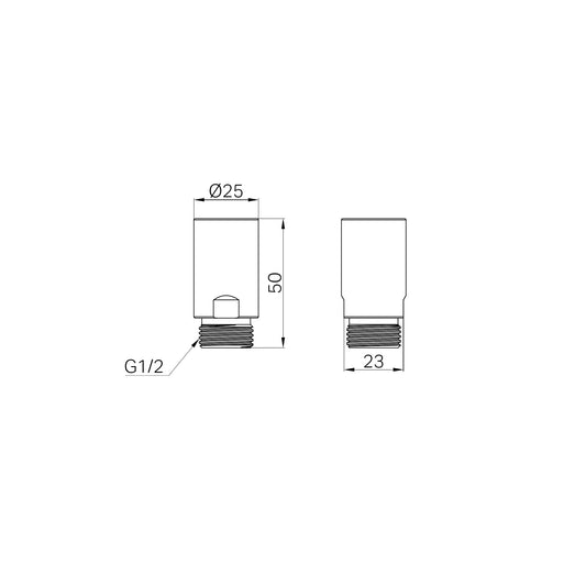 Dual Check Valve Male X Female G1/2 Brushed Bronze