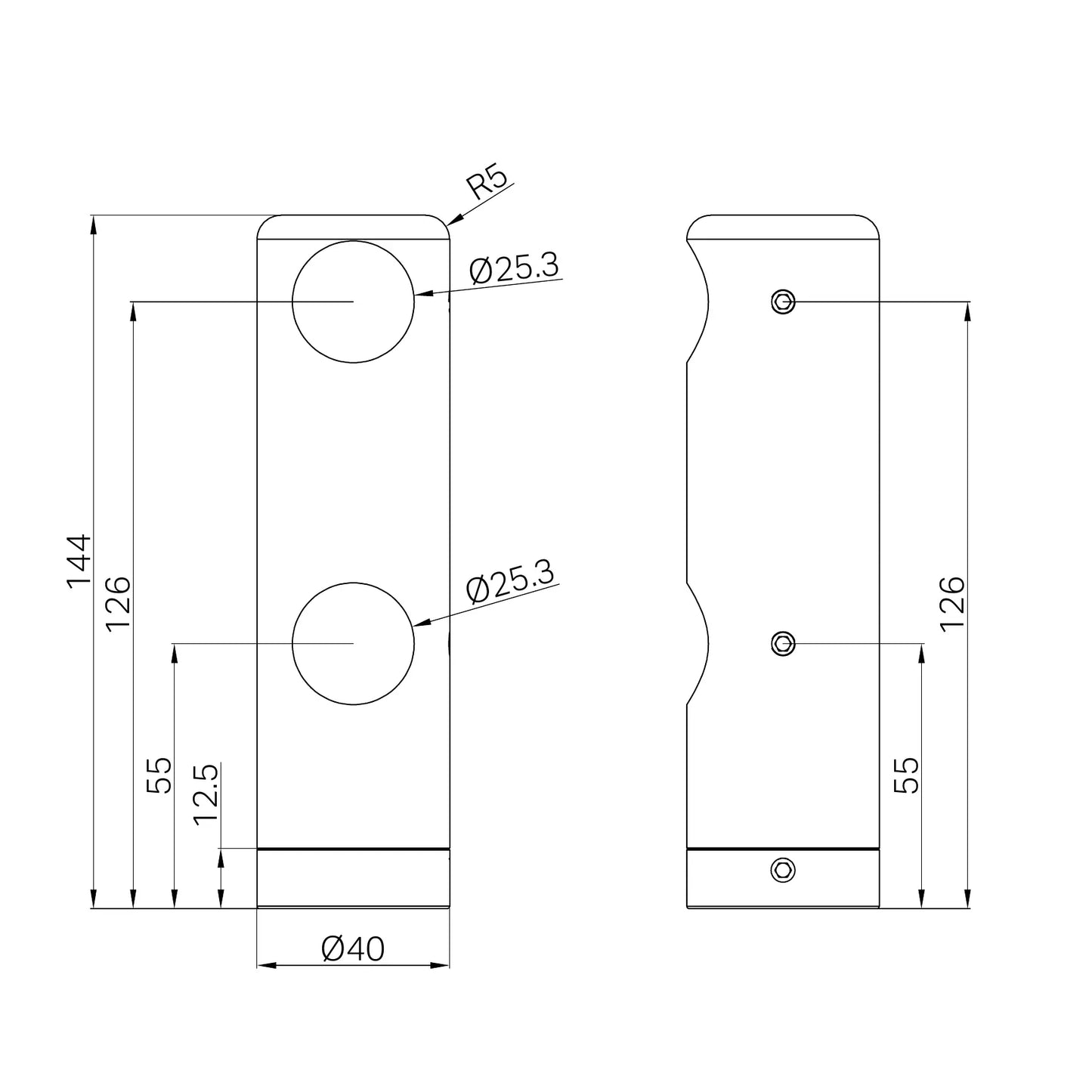 Mecca Care Make Your Own 25mm Grab Rail Double Towel Bracket Right Brushed Gold