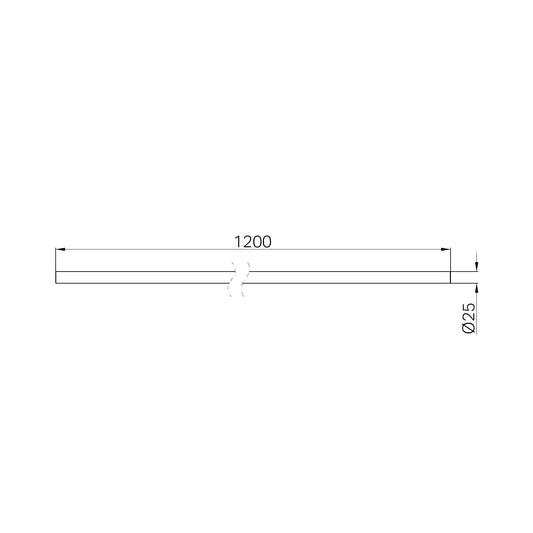 Mecca Care Make Your Own 25mm Diameter Grab Rail 1200mm Length Brushed Bronze