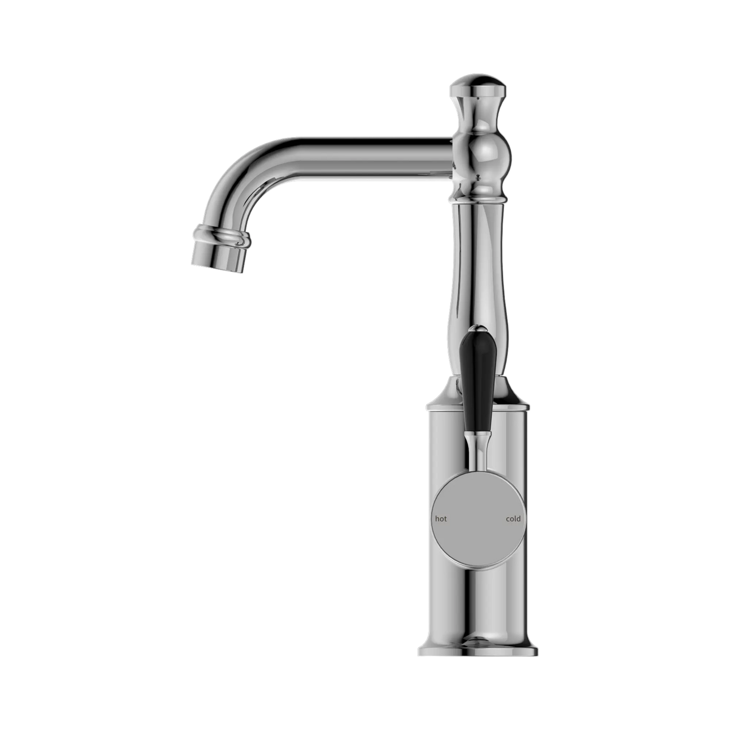 York Basin Mixer With Black Porcelain Lever Chrome