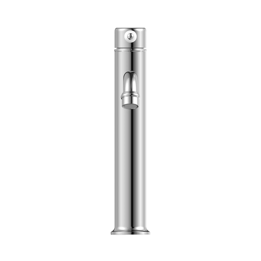 York Straight Tall Basin Mixer With White Porcelain Lever Chrome