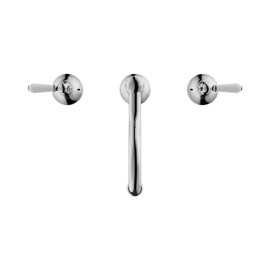 York Basin Set With White Porcelain Lever Chrome