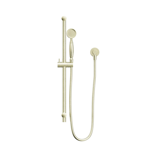 York Shower Rail With Metal Hand Shower Aged Brass
