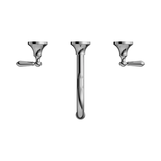 York Wall Basin Set With Metal Lever Chrome