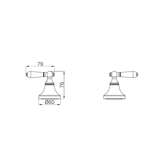York Wall Top Assemblies With Metal Lever Chrome