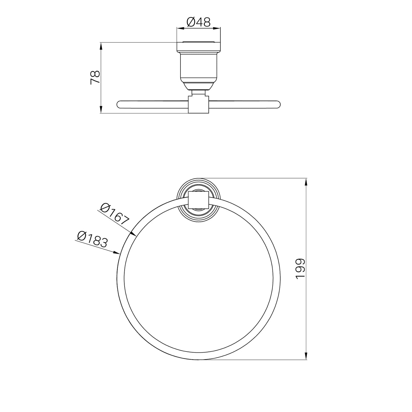 York Towel Ring Chrome