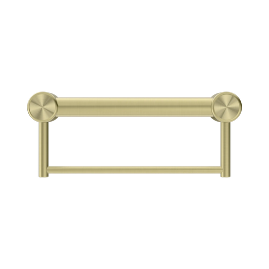 Mecca Care 32mm Grab Rail With Towel Holder 300mm Brushed Gold