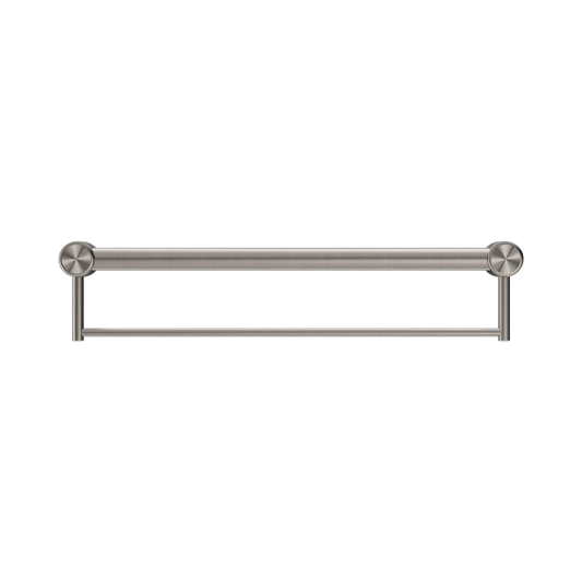 Mecca Care 32mm Grab Rail With Towel Holder 600mm Brushed Nickel