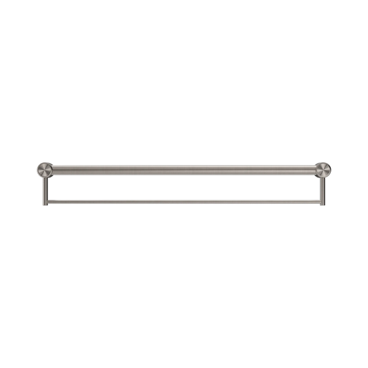 Mecca Care 32mm Grab Rail With Towel Holder 900mm Brushed Nickel