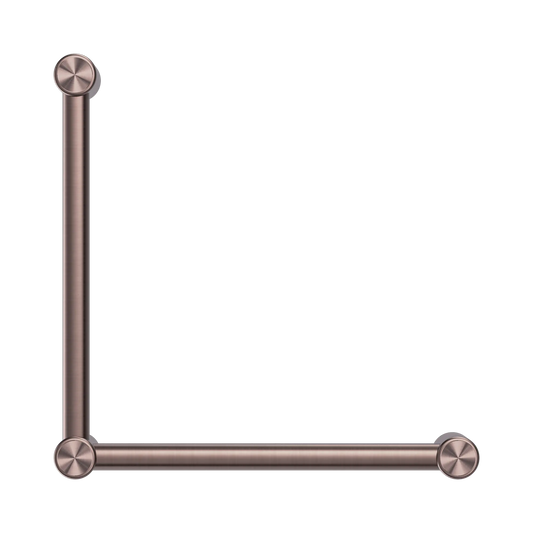 Mecca Care 32mm Ambulant Toilet Grab Rail 90 Degree 450X450mm Brushed Bronze