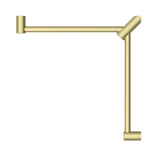 Mecca Care 32mm Wrap Around Corner Grab Rail 600X600mm Brushed Gold