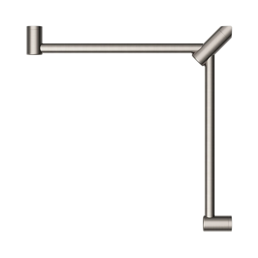 Mecca Care 32mm Wrap Around Corner Grab Rail 600X600mm Brushed Nickel