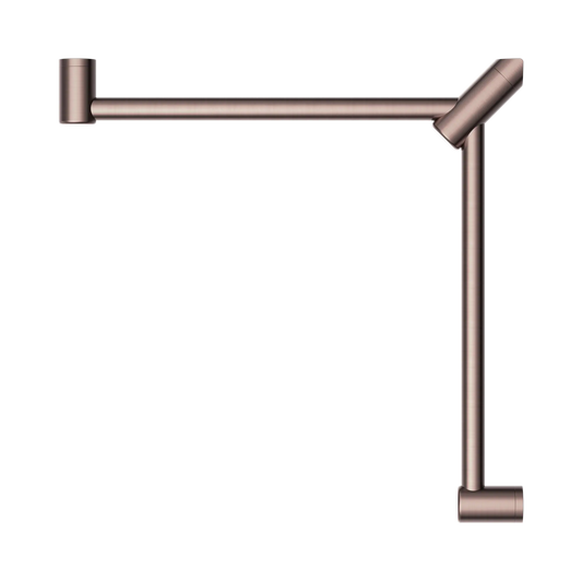Mecca Care 32mm Wrap Around Corner Grab Rail 600X600mm Brushed Bronze