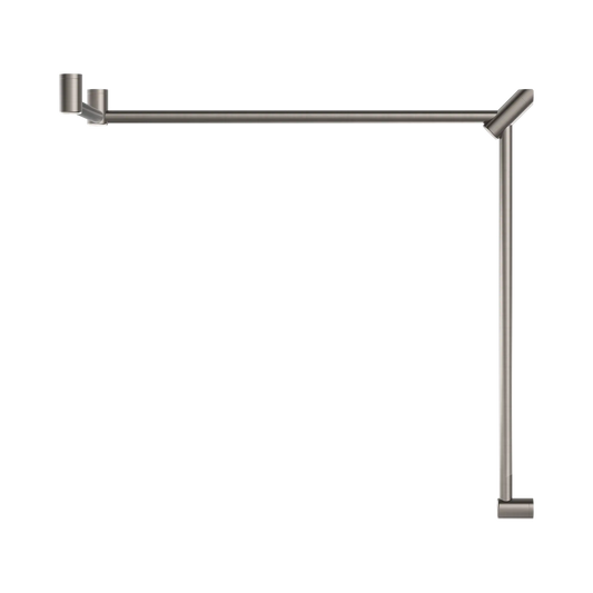 Mecca Care 32mm DDA Accessible Toilet Grab Rail Set 90 Degree Continuous 600X1065X1025mm Brushed Nickel