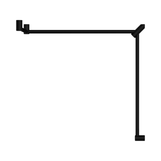 Mecca Care 32mm DDA Accessible Toilet Grab Rail Set 90 Degree Continuous 600X1065X1025mm Matte Black