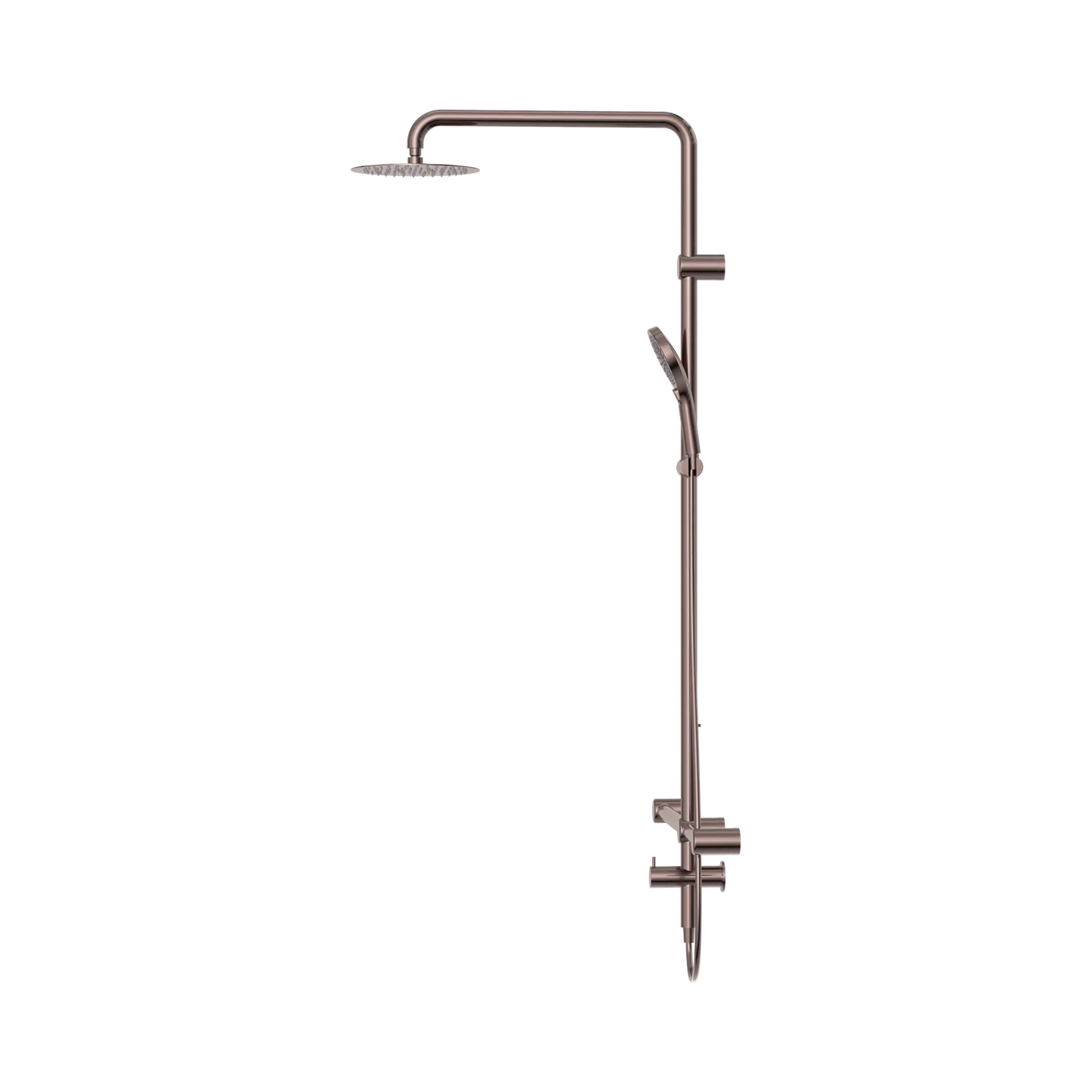 Mecca Care 32mm T Bar Grab Rail 1100x750mm Twin Shower Set Brushed Bronze