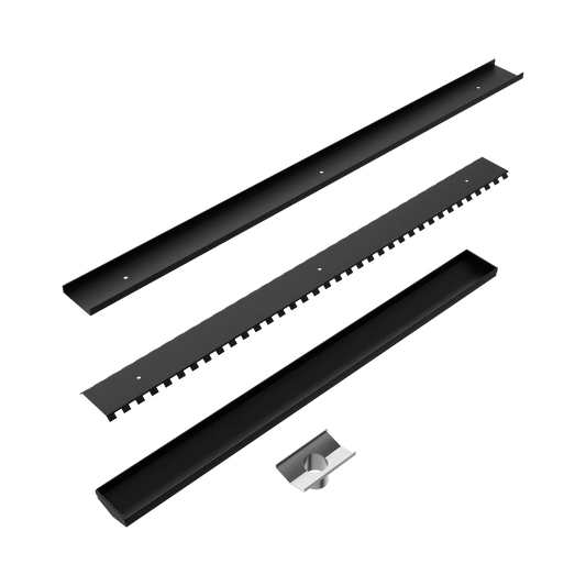 Tile Insert V Channel 900x82mm Floor Grate 50mm Outlet Matte Black