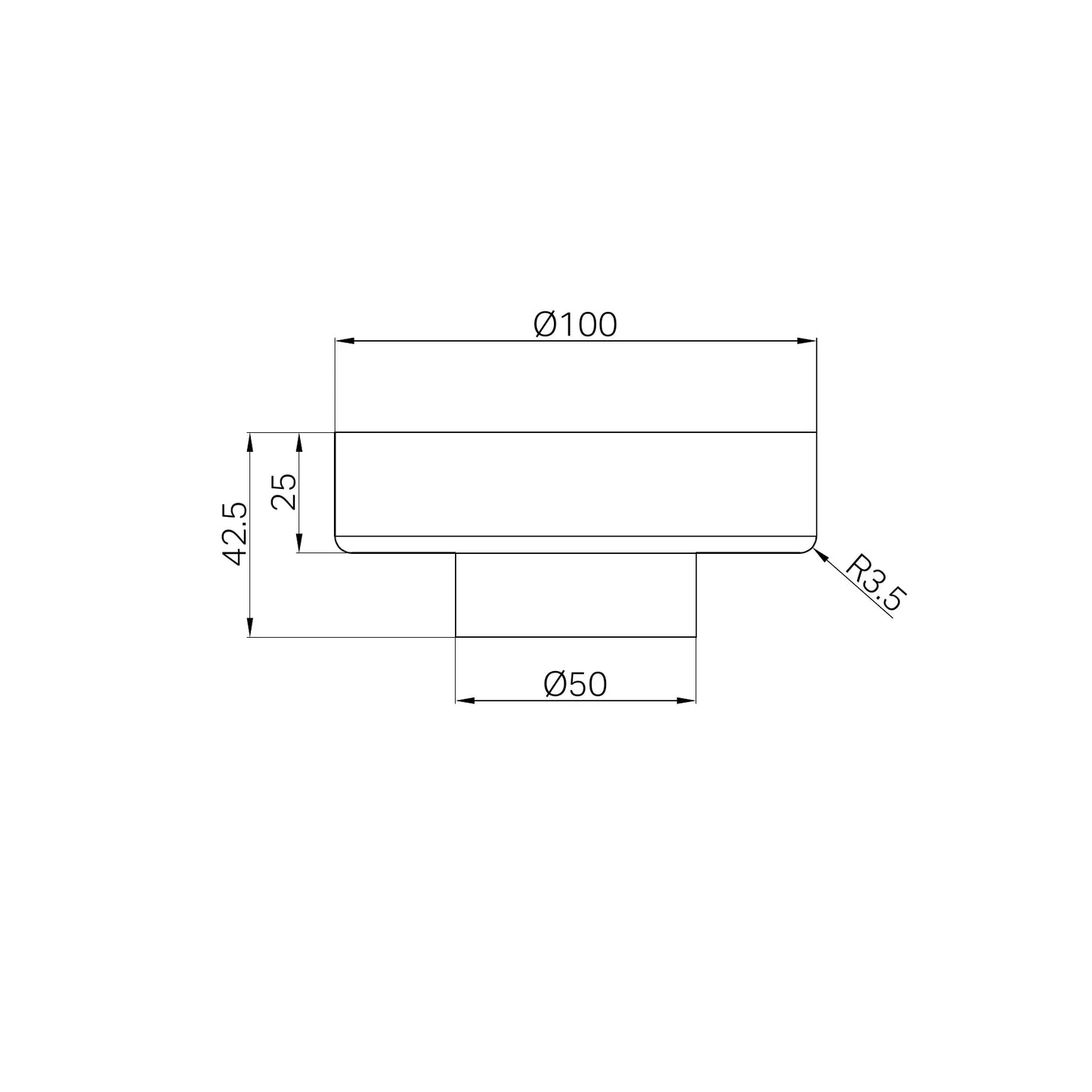 100mm Round Tile Insert Floor Waste 50mm Outlet Matte Black