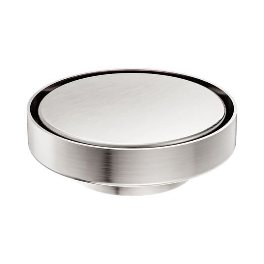 130mm Round Tile Insert Floor Waste 80mm Outlet Brushed Nickel