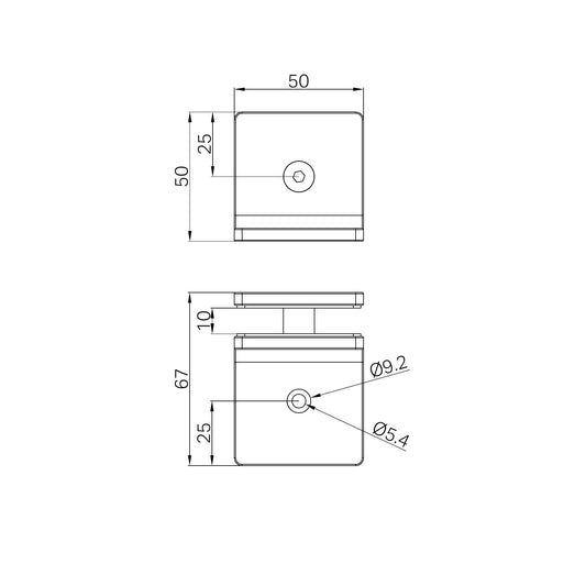 90 Degree Glass To Wall Bracket 10mm Glass Gun Metal
