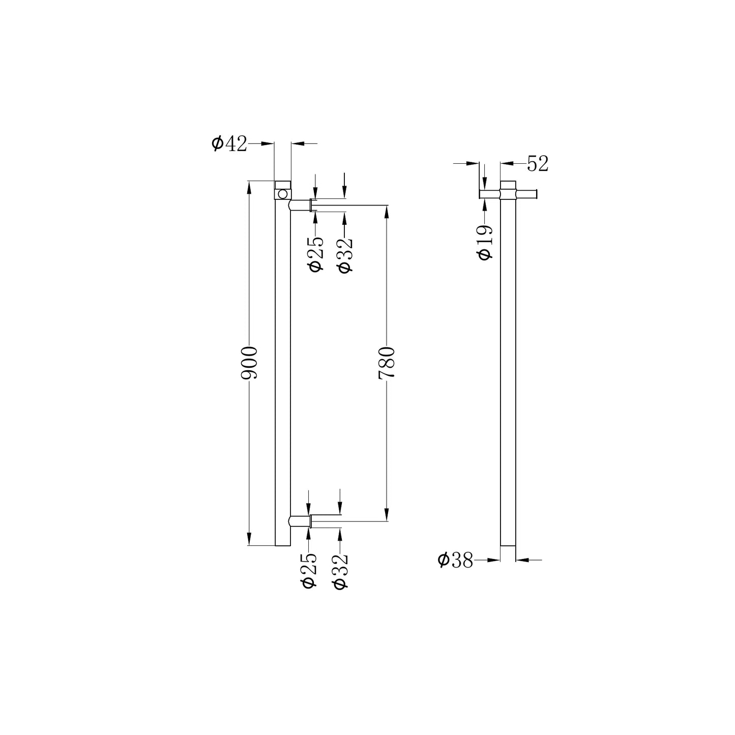 Heated Vertical Towel Rail Matte White