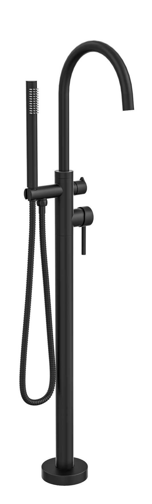 Nure Freestanding Bath Filler with Hand Shower - Matte Black