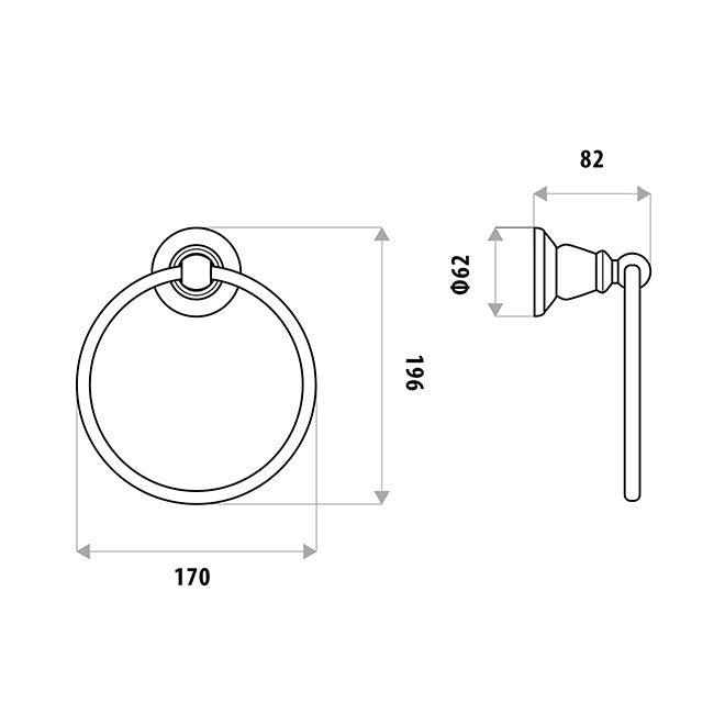 Noosa Towel Ring - Chrome