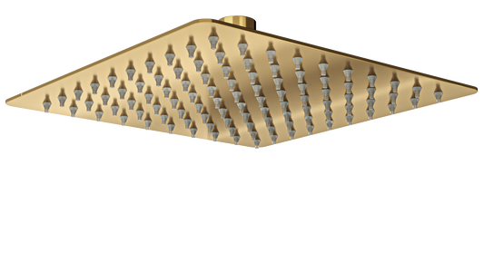 Ocean 200mm Square Shower Head - Brushed Brass
