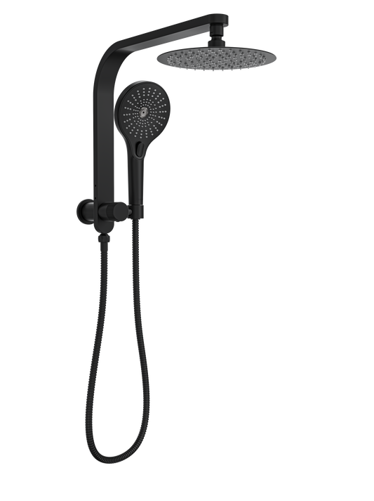 Oceanjet Short Shower Combination with 200mm Round Head - Matte Black