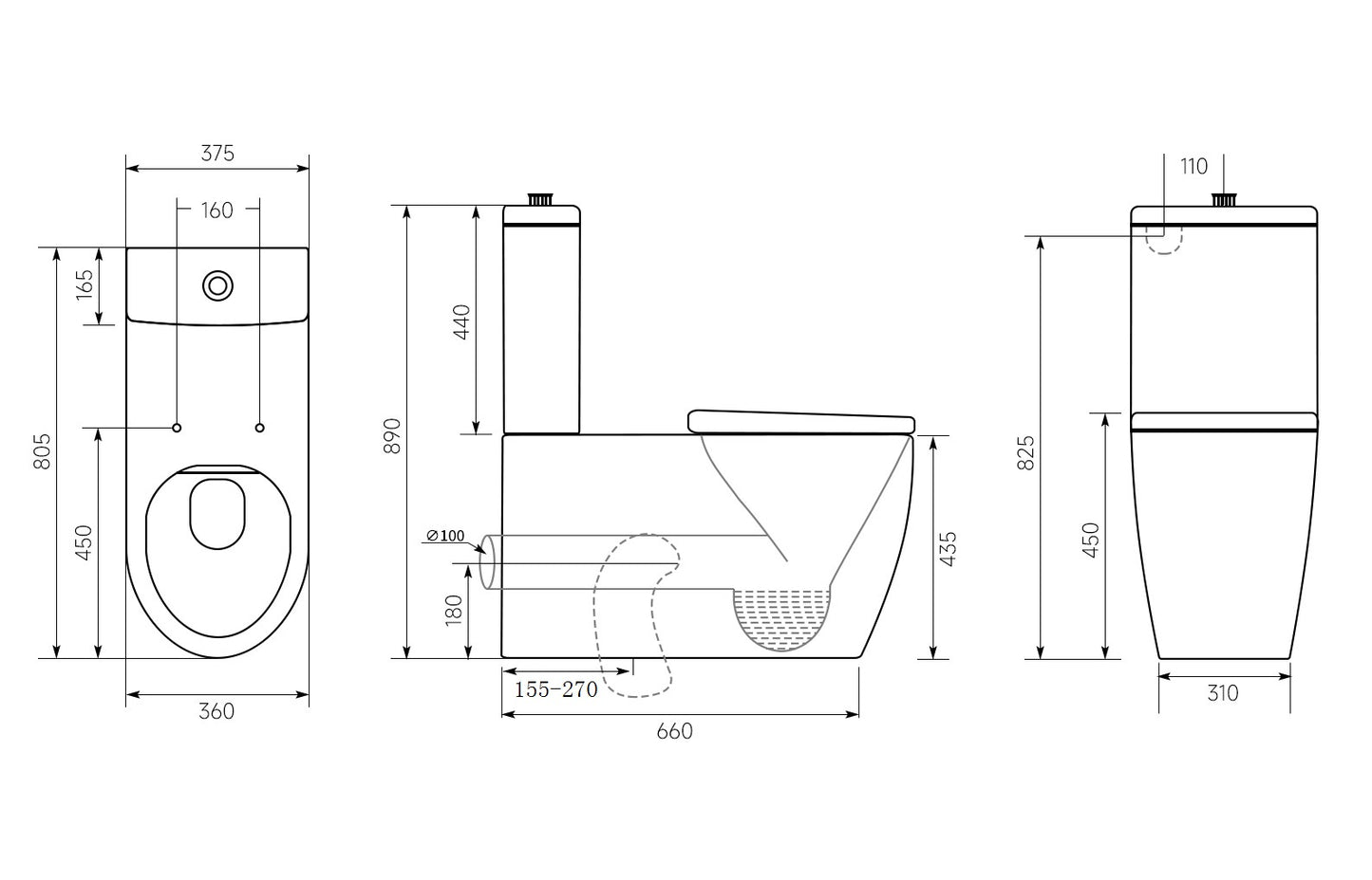 Opale Rimless Back to Wall Care Toilet Suite with Backrest